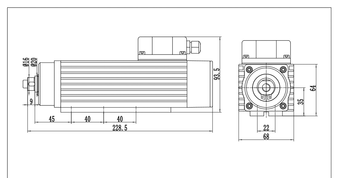محور التشذيب الخشن MJ35B-750A 0.75 كيلو وات 12000 دورة في الدقيقة لرسم شريط الحواف