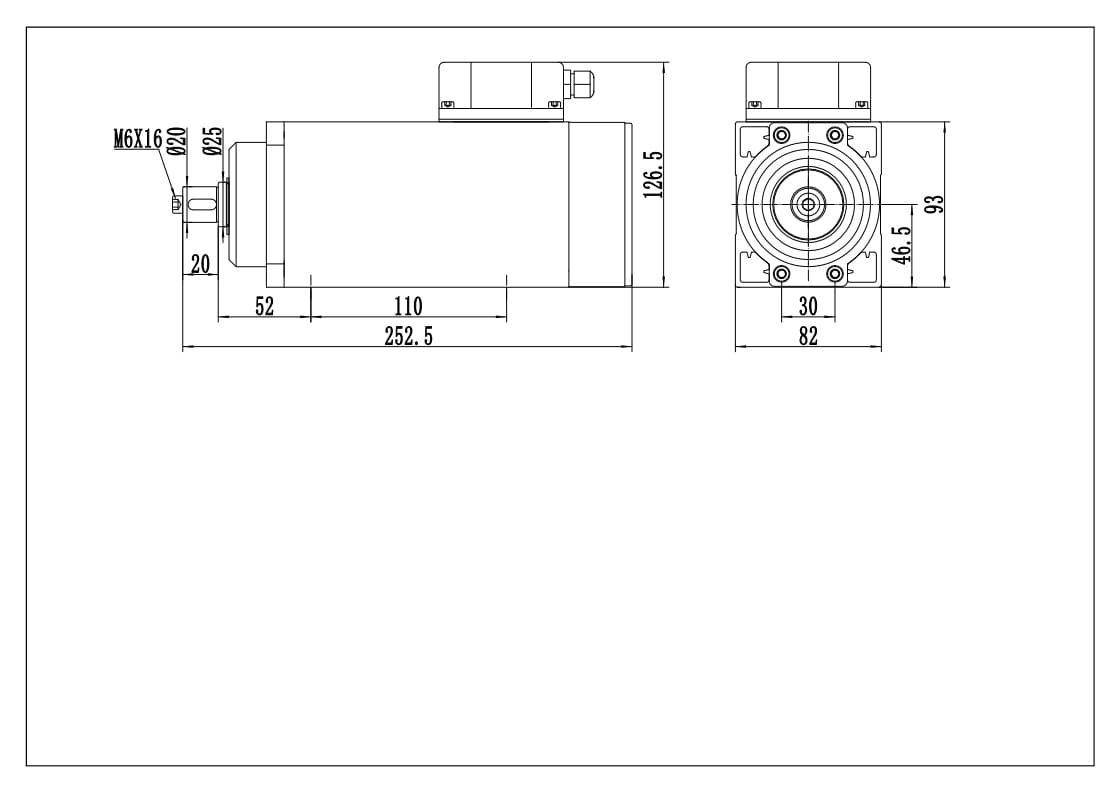 Motor de husillo de corte grueso MF46-1112FA de 1,1 kW y 12 000 rpm para dibujo de encoladora de cantos