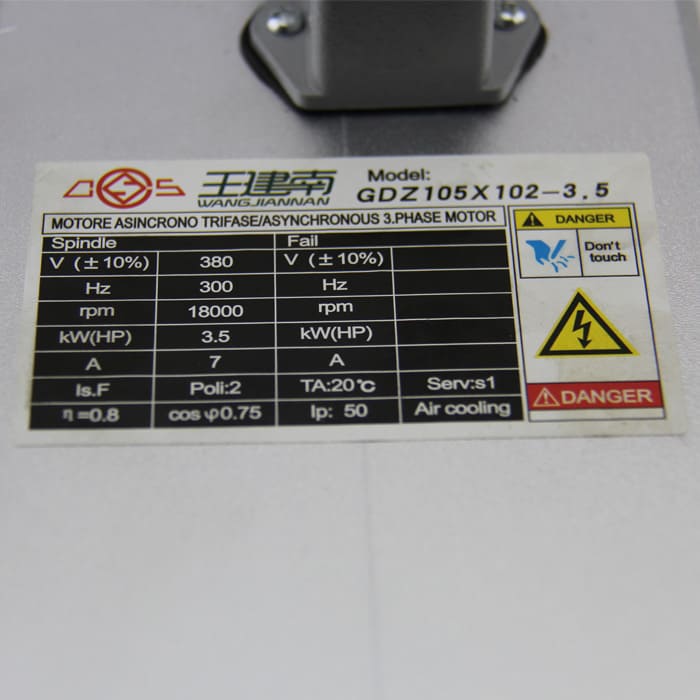 3,5 kW ER20 GDZ105 * 102-3,5 luchtgekoelde spindels detail