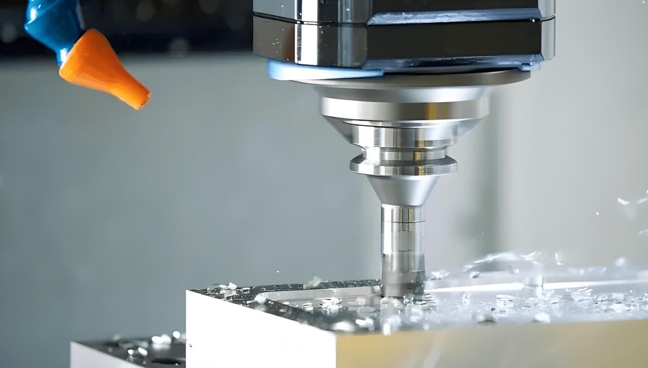 The CNC spindle is processing