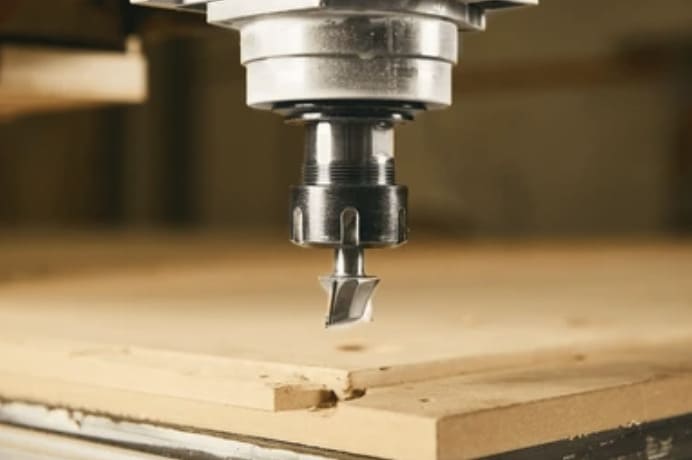 CNC-spindel werkt aan het meubilair