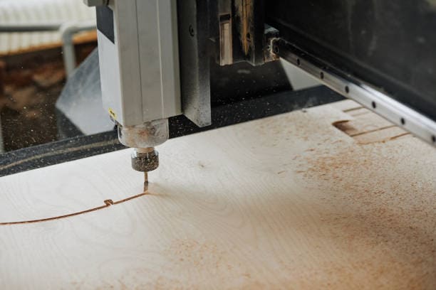 CNC-spindelo funkcias sur la lignotabulo